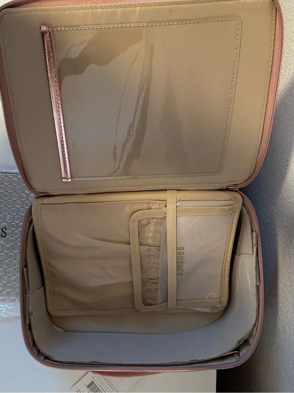 Limited Edition BEIS Rose Gold Metallic Cosmetic Case